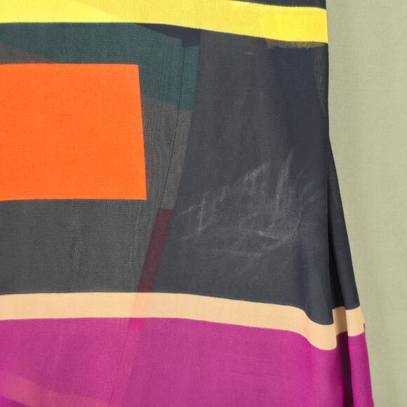 Guess Side Slit Sleeveless Maxi Dress Women Size Medium Vibrant Multicolor Scoop - Picture 7 of 15